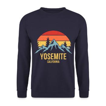 Yosemite California Retro Sunset - Sweat-shirt Unisexe - marine - Devant - Alina (178cm) & Michal (187cm)