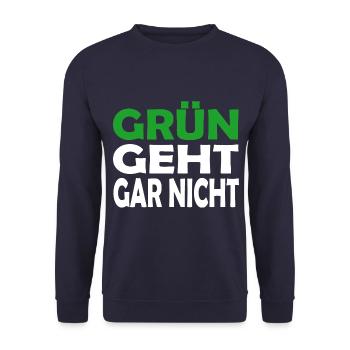 Grün Geht Gar Nicht - Unisex Pullover - Navy - Vorne - Alina (178cm) & Michal (187cm)