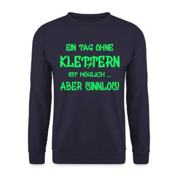 Kletterer Boulderer klettern bouldern - Unisex Pullover - Navy - Vorne - Alina (178cm) & Michal (187cm)