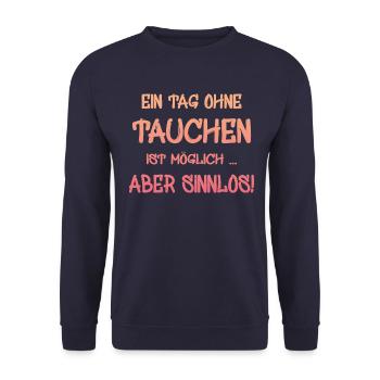 Tauchen Diving Taucher - Unisex Pullover - Navy - Vorne - Alina (178cm) & Michal (187cm)