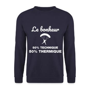 idée cadeau anniversaire amateurs de parapente - Sweat-shirt Unisexe - marine - Devant - Alina (178cm) & Michal (187cm)