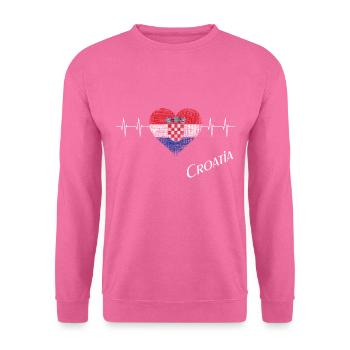 Croatia Heartbeat - Unisex Pullover - Pink - Vorne
