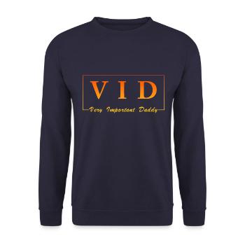 Spruch für Vatertag, best dad ever - Unisex Pullover - Navy - Vorne - Alina (178cm) & Michal (187cm)