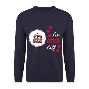 Otter half liebe geschenk - Unisex Pullover - Navy - Vorne - Alina (178cm) & Michal (187cm)