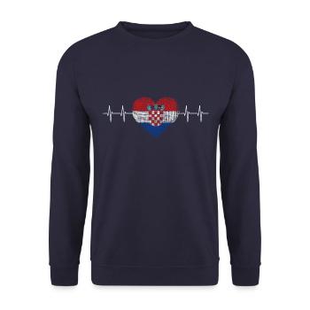 Kroatien Hrvatska Croatia - Unisex Pullover - Navy - Vorne - Alina (178cm) & Michal (187cm)