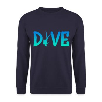 Dive - Diver - Scuba - Diving - Taucher - tauchen - Unisex Pullover - Navy - Vorne - Alina (178cm) & Michal (187cm)