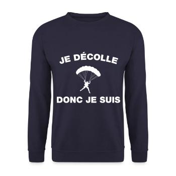 idée cadeau anniversaire amateurs de parapente - Sweat-shirt Unisexe - marine - Devant - Alina (178cm) & Michal (187cm)