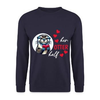 Otter half liebe geschenk - Unisex Pullover - Navy - Vorne - Alina (178cm) & Michal (187cm)