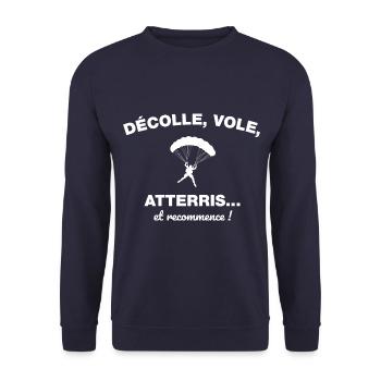 idée cadeau anniversaire amateurs de parapente - Sweat-shirt Unisexe - marine - Devant - Alina (178cm) & Michal (187cm)
