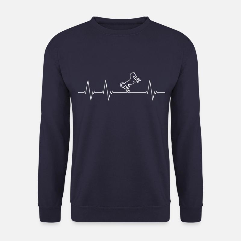 Herzschlag für Pferde (weiß) - Unisex Pullover - Navy