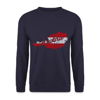 Austria Österreich - Unisex Pullover - Navy - Vorne - Alina (178cm) & Michal (187cm)
