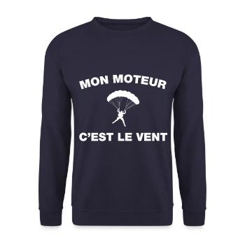 idée cadeau anniversaire amateurs de parapente - Sweat-shirt Unisexe - marine - Devant - Alina (178cm) & Michal (187cm)