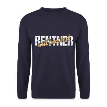 Rentner unlimited 2025 - Unisex Pullover - Navy - Vorne - Alina (178cm) & Michal (187cm)