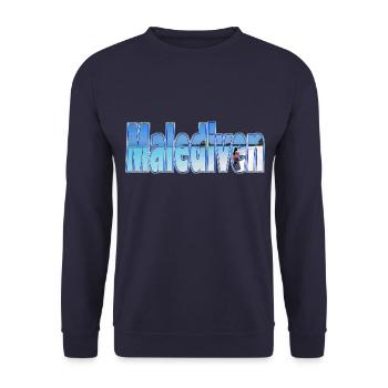 Malediven! Ein traumhaft schönes Malediven Motiv! - Unisex Pullover - Navy - Vorne - Alina (178cm) & Michal (187cm)