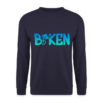 Fahrrad Bike Biker - Unisex Pullover - Navy - Vorne - Alina (178cm) & Michal (187cm)