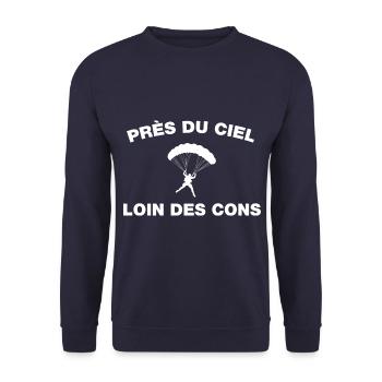 idée cadeau anniversaire amateurs de parapente - Sweat-shirt Unisexe - marine - Devant - Alina (178cm) & Michal (187cm)