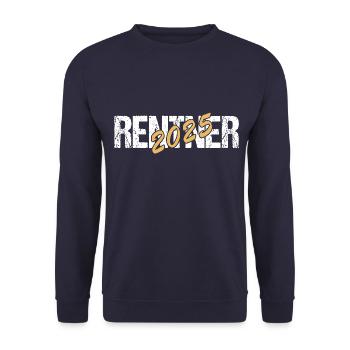 Rentner 2025. Das wars, endlich Rentner - Unisex Pullover - Navy - Vorne - Alina (178cm) & Michal (187cm)