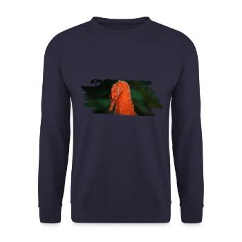 Tauchen Diving Seahorse Seepferdchen - Unisex Pullover - Navy - Vorne - Alina (178cm) & Michal (187cm)