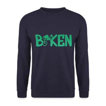 Biken Fahrrad Bike - Unisex Pullover - Navy - Vorne - Alina (178cm) & Michal (187cm)