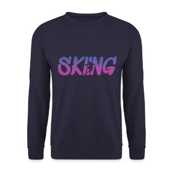 Skifahren, Skiing, Ski - Unisex Pullover - Navy - Vorne - Alina (178cm) & Michal (187cm)
