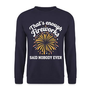 Pyrotechnics Fireworks Pyrotechnics - Unisex Sweatshirt - navy - Front - Alina (178cm) & Michal (187cm)