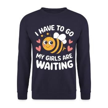 Honigbiene Imker Bienen Biene - Unisex Pullover - Navy - Vorne - Alina (178cm) & Michal (187cm)