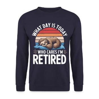 Rentner Ruhestand Rente Pensionierung - Unisex Pullover - Navy - Vorne - Alina (178cm) & Michal (187cm)