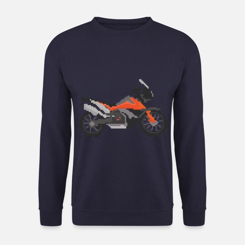 Retro Pixel Enduro, Adventure Motorrad - Unisex Pullover - Navy