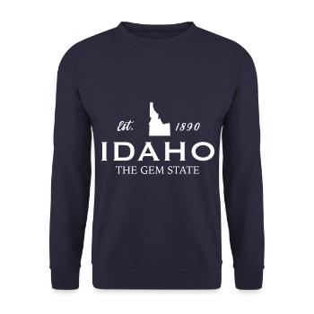 Idaho Est 1890 The Gem State US - Unisex Sweatshirt - navy - Front - Alina (178cm) & Michal (187cm)