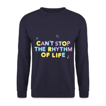 Spüren Sie den Rhythmus des Lebens – Original Vibe T-Shirt - Unisex Pullover - Navy - Vorne - Alina (178cm) & Michal (187cm)