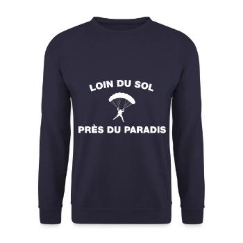 idée cadeau anniversaire amateurs de parapente - Sweat-shirt Unisexe - marine - Devant - Alina (178cm) & Michal (187cm)