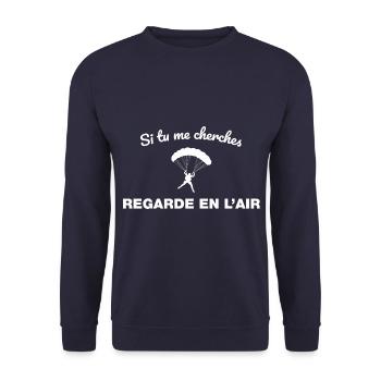 idée cadeau anniversaire amateurs de parapente - Sweat-shirt Unisexe - marine - Devant - Alina (178cm) & Michal (187cm)