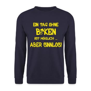 Biken Fahrrad Bicycle - Unisex Pullover - Navy - Vorne - Alina (178cm) & Michal (187cm)