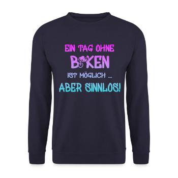 Biken Fahrrad Bicycle - Unisex Pullover - Navy - Vorne - Alina (178cm) & Michal (187cm)