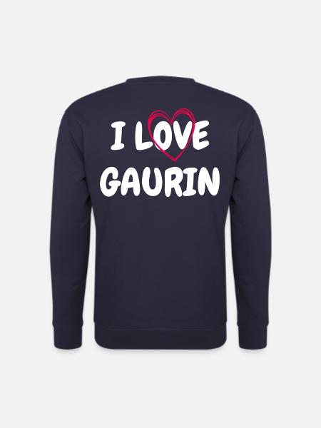I love Gaurin dos - Sweat-shirt Unisexe - marine