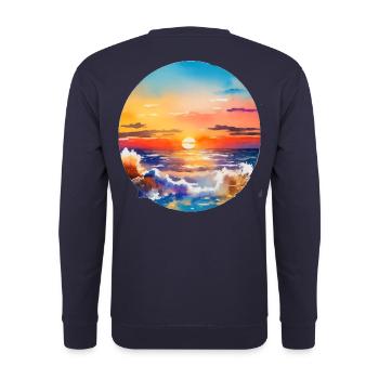 Coucher de soleil sur la mer - Sweat-shirt Unisexe - marine - Dos - Michal (187cm)