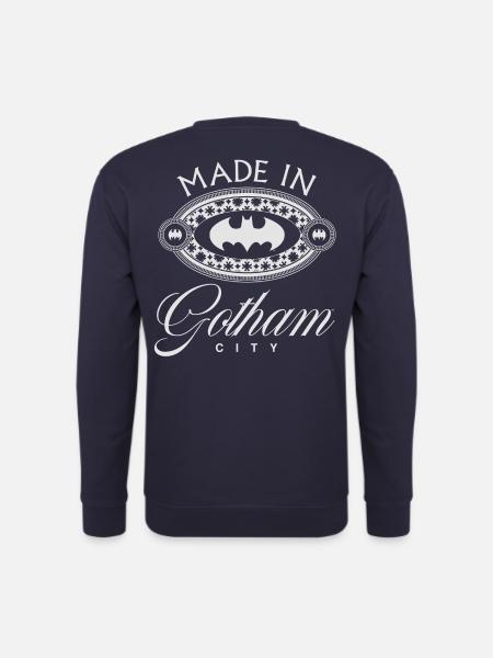 Batman Made In Gotham City Logo-Symbol - Unisex Pullover - Navy