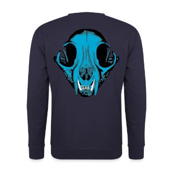 Animal dog head cat head skull skull skull - Unisex Sweatshirt - navy - Back - Michal (187cm)