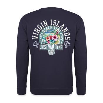 Strandzeit Jungferninseln 2 - Unisex Pullover - Navy - Hinten - Michal (187cm)
