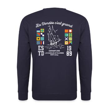 Vendée race around the globe - Unisex Sweatshirt - navy - Back - Michal (187cm)