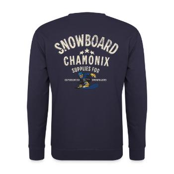 Chamonix snowboarding - Unisex Sweatshirt - navy - Back - Michal (187cm)