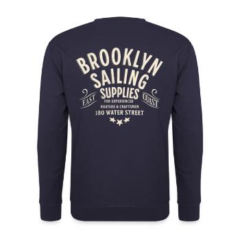 Brooklyn sailing supplies water street - Unisex Sweatshirt - navy - Back - Michal (187cm)