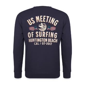 US meeting of surfing Huntington beach 2 - Unisex Sweatshirt - navy - Back - Michal (187cm)