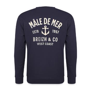 Male of the Sea Breizh Co - Unisex Sweatshirt - navy - Back - Michal (187cm)