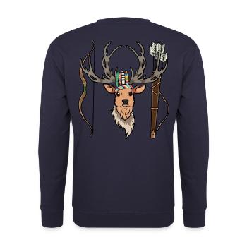 Deer, Elk, Antlers, Deer Head, Wild Hunts - Unisex Sweatshirt - navy - Back - Michal (187cm)