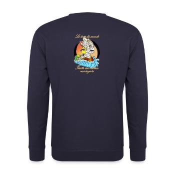 Zitronen-Baiser-Torte - Unisex Pullover - Navy - Hinten - Michal (187cm)