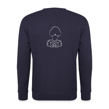 Igel unterm Pilz - Unisex Pullover - Navy - Hinten - Michal (187cm)
