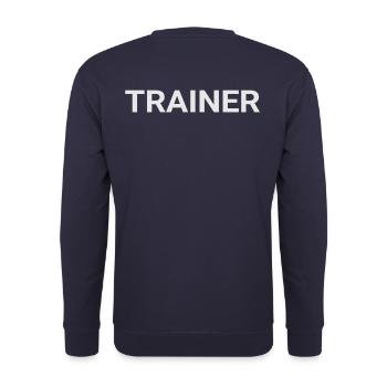 Trainer - Back, back, back labeled - Unisex Sweatshirt - navy - Back - Michal (187cm)