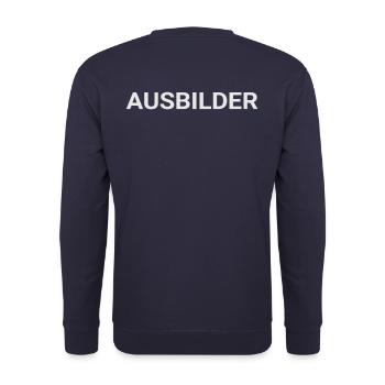 Ausbilder - Rücken, Rückseite, hinten beschriftet - Unisex Pullover - Navy - Hinten - Michal (187cm)