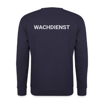 Wachdienst Rücken, Rückseite, hinten beschriftet - Unisex Pullover - Navy - Hinten - Michal (187cm)